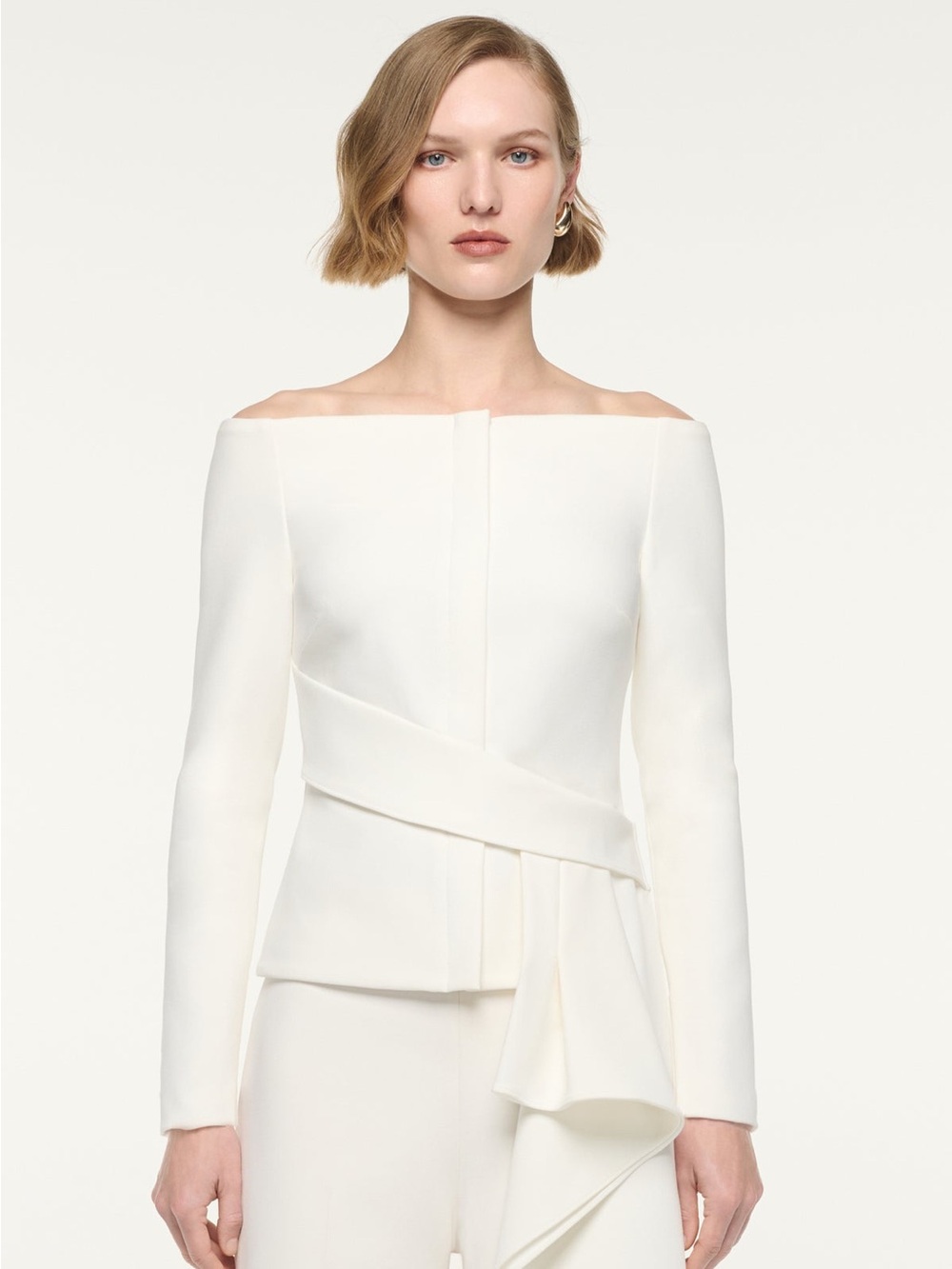 NWOT Roland Mouret Off-Shoulder Asymmetric crêpe jacket